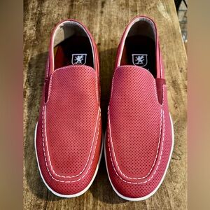 Men’s Stacy Adams ILAN Red Perf Moc Toe Slip On 7.5 (NWT)
